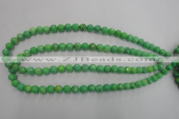 CWB392 15.5 inches 8mm faceted round howlite turquoise beads