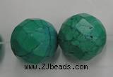 CWB408 15.5 inches 20mm faceted round howlite turquoise beads