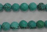 CWB412 15.5 inches 8mm faceted round howlite turquoise beads