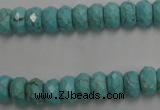 CWB443 15.5 inches 5*8mm faceted rondelle howlite turquoise beads