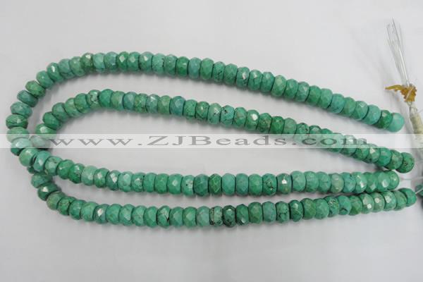 CWB445 15.5 inches 6*10mm faceted rondelle howlite turquoise beads