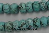 CWB449 15.5 inches 8*12mm faceted rondelle howlite turquoise beads