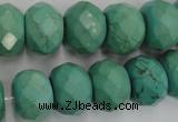 CWB456 15.5 inches 12*16mm faceted rondelle howlite turquoise beads