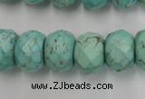 CWB457 15.5 inches 12*16mm faceted rondelle howlite turquoise beads