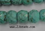 CWB458 15.5 inches 13*15mm faceted rondelle howlite turquoise beads