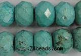 CWB459 15.5 inches 12*18mm faceted rondelle howlite turquoise beads