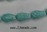 CWB471 15.5 inches 10*16mm faceted teardrop howlite turquoise beads