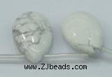 CWB54 20*30mm top-drilled teardrop natural white howlite gemstone beads