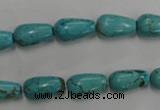 CWB675 15.5 inches 8*14mm teardrop howlite turquoise beads wholesale