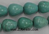 CWB677 15.5 inches 13*16mm teardrop howlite turquoise beads wholesale