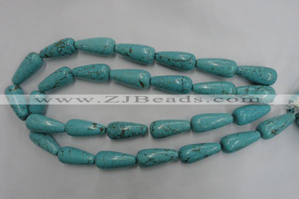 CWB678 15.5 inches 10*28mm teardrop howlite turquoise beads wholesale