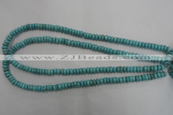 CWB682 15.5 inches 3*7mm rondelle howlite turquoise beads wholesale