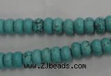 CWB683 15.5 inches 4*7mm rondelle howlite turquoise beads wholesale