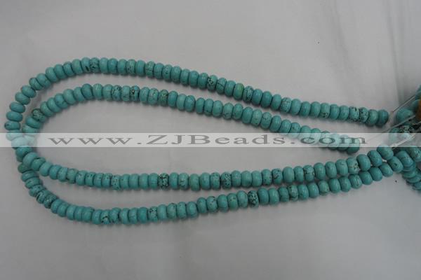 CWB683 15.5 inches 4*7mm rondelle howlite turquoise beads wholesale