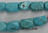 CWB688 15.5 inches 10*14mm faceted nuggets howlite turquoise beads