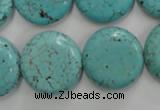 CWB707 15.5 inches 20mm flat round howlite turquoise beads