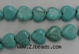 CWB714 15.5 inches 10*10mm heart howlite turquoise beads wholesale