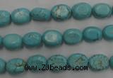 CWB730 15.5 inches 6*10mm oval howlite turquoise beads wholesale