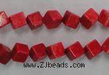 CWB761 15.5 inches 6*6mm cube howlite turquoise beads wholesale