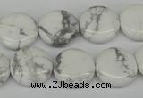 CWB77 15.5 inches 16mm flat round natural white howlite beads