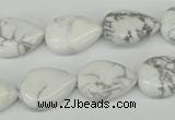 CWB80 15.5 inches 13*18mm flat teardrop natural white howlite beads