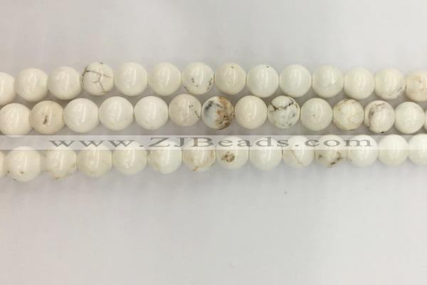 CWB802 15.5 inches 8mm round white howlite turquoise beads