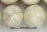 CWB807 15.5 inches 18mm round white howlite turquoise beads