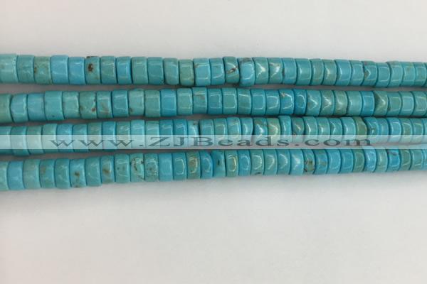 CWB840 15.5 inches 3*6mm tyre howlite turquoise beads wholesale