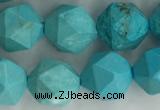 CWB891 15.5 inches 10mm faceted nuggets howlite turquoise beads