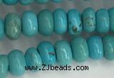 CWB895 15.5 inches 4*6mm rondelle howlite turquoise beads