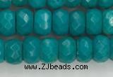 CWB903 15.5 inches 5*8mm faceted rondelle howlite turquoise beads