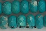 CWB905 15.5 inches 6*10mm faceted rondelle howlite turquoise beads