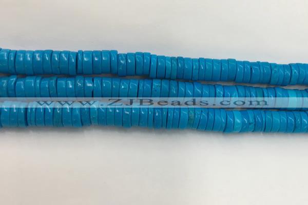 CWB907 15.5 inches 3*8mm tyre howlite turquoise beads wholesale