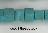 CWB910 15.5 inches 6*6mm cube howlite turquoise beads wholesale