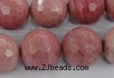 CWF08 15.5 inches 20mm faceted round pink wooden fossil jasper beads