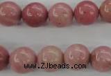 CWF14 15.5 inches 10mm round pink wooden fossil jasper beads