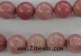 CWF14 15.5 inches 10mm round pink wooden fossil jasper beads