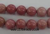 CWF15 15.5 inches 12mm round pink wooden fossil jasper beads wholesale