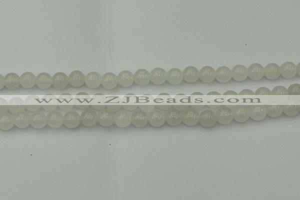 CWH52 15.5 inches 8mm round white jade beads wholesale