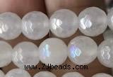 CWH60 15.5 inches 6mm faceted round AB-color white jade beads