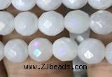 CWH65 15.5 inches 6mm faceted round AB-color white jade beads