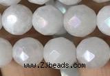 CWH66 15.5 inches 8mm faceted round AB-color white jade beads