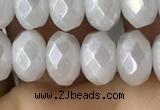 CWH75 15.5 inches 5*8mm faceted rondelle AB-color white jade beads