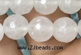 CWH78 15.5 inches 8mm faceted round white jade beads wholesale