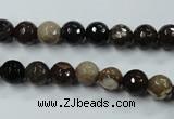 CWJ211 15.5 inches 6mm faceted round wood jasper gemstone beads