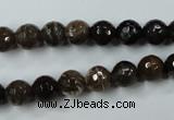 CWJ212 15.5 inches 8mm faceted round wood jasper gemstone beads