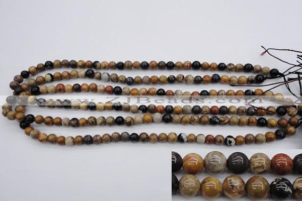 CWJ261 15.5 inches 6mm round wood jasper gemstone beads wholesale