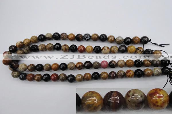 CWJ262 15.5 inches 8mm round wood jasper gemstone beads wholesale