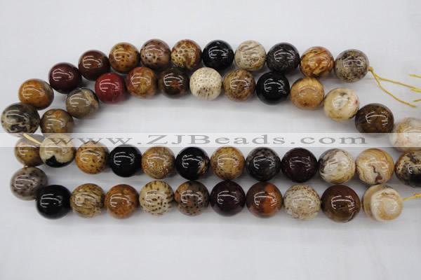 CWJ286 15.5 inches 18mm round wood jasper gemstone beads wholesale