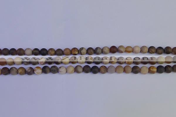 CWJ411 15.5 inches 6mm round matte wood jasper beads wholesale